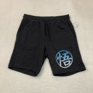 Dragon Ball Z Anime Logo Solid Charcoal Gray Jogger Athletic Sweat Shorts Mens S